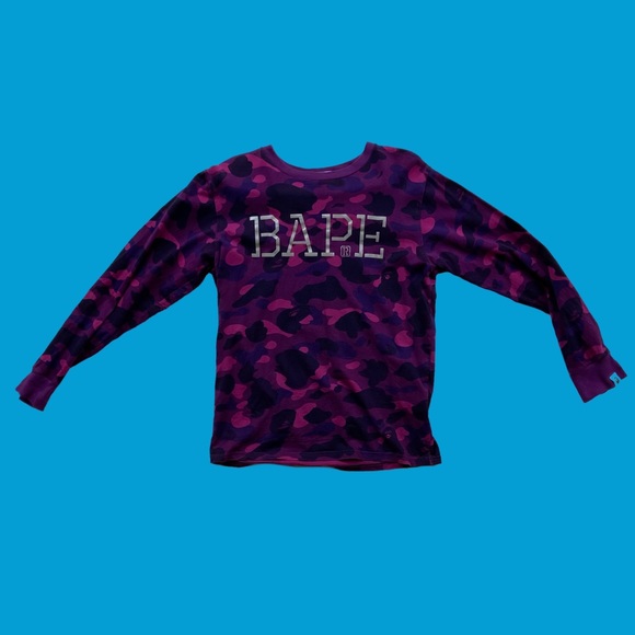 Bape | Shirts | Reflective Bape Purple Camo Long Sleeve | Poshmark